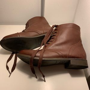 Chocolate brown lace up boots